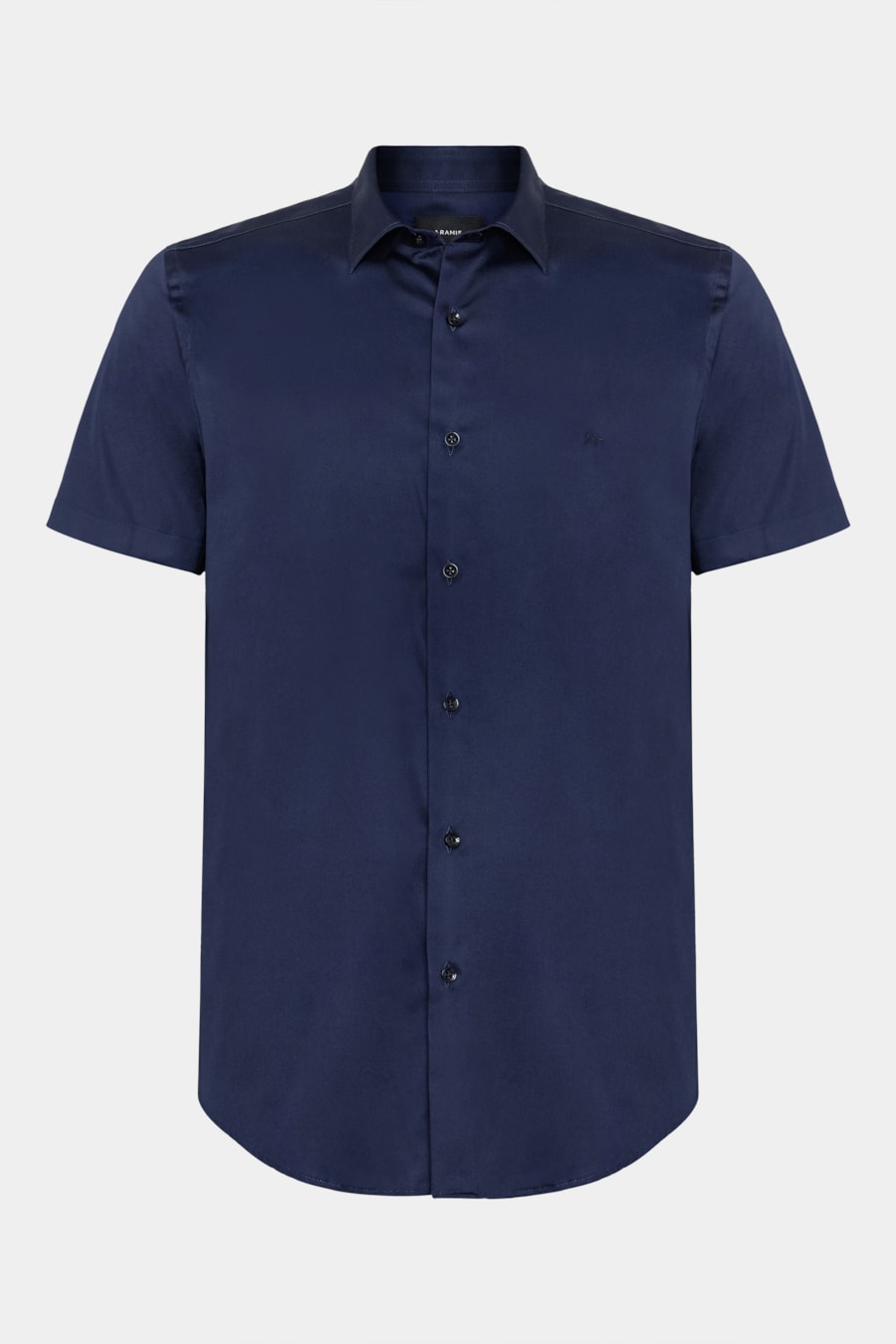 Camisa Manga Curta Slim Cetim Hudson Marinho — foto 6 de 6