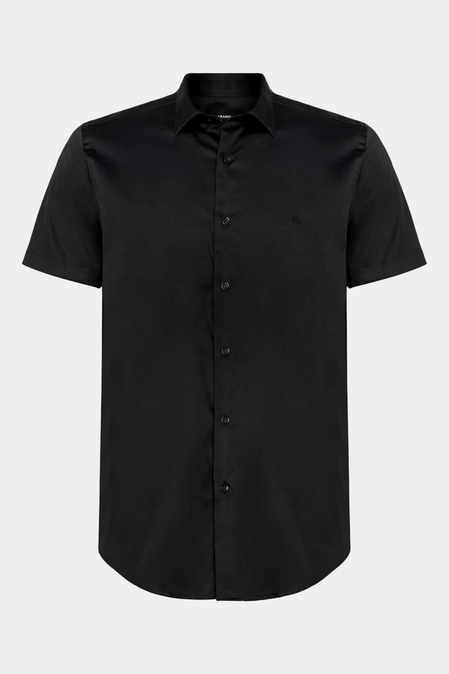 Camisa Manga Curta Slim Cetim Hudson Preto — foto 5 de 6