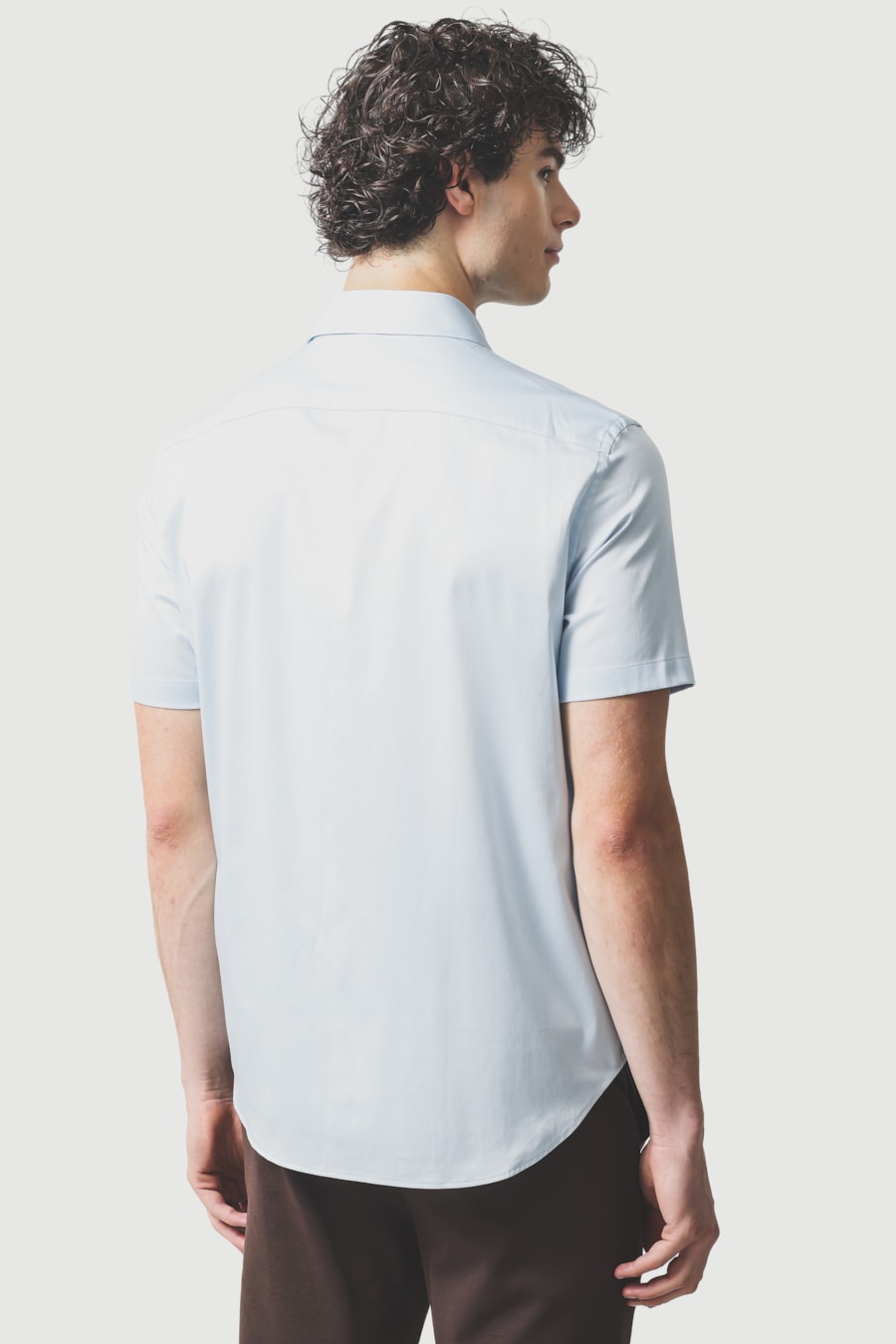 Camisa Manga Curta Slim Cetim St Hudson 2 Azul Claro — foto 4 de 6