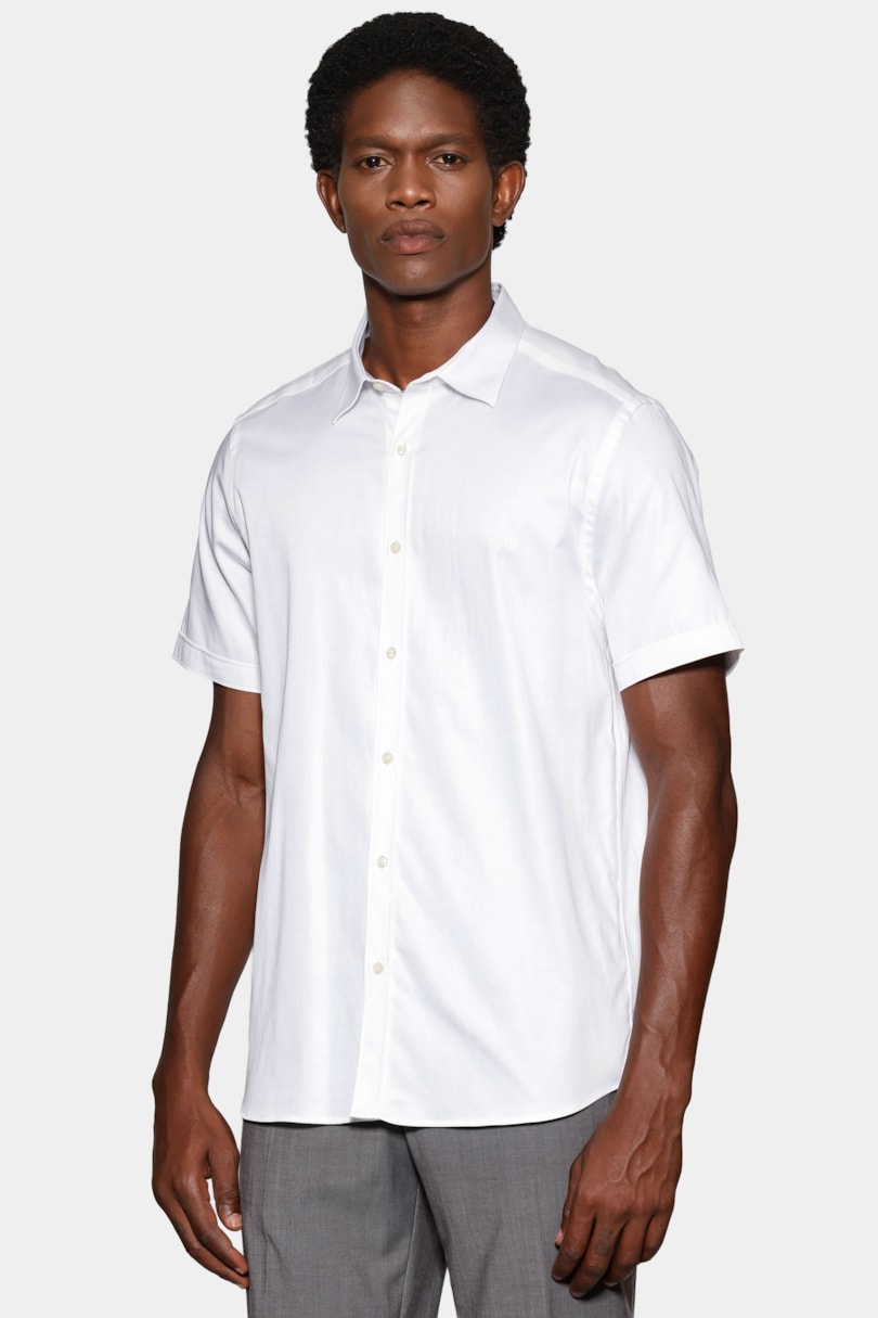 Camisa Manga Curta Slim Cetim St Hudson 2 Branco