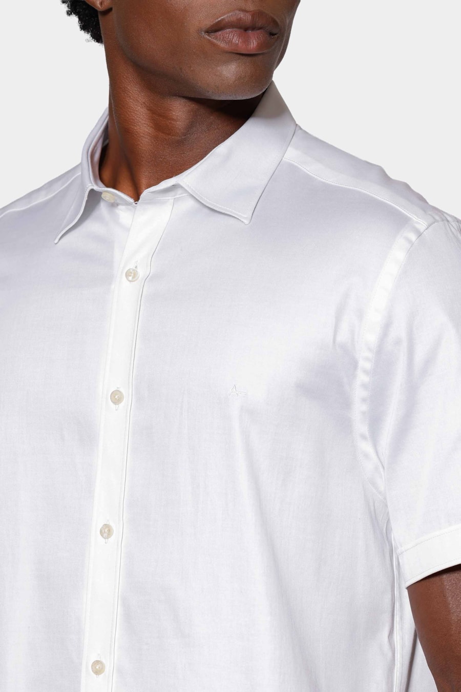 Camisa Manga Curta Slim Cetim St Hudson 2 Branco — foto 3 de 6