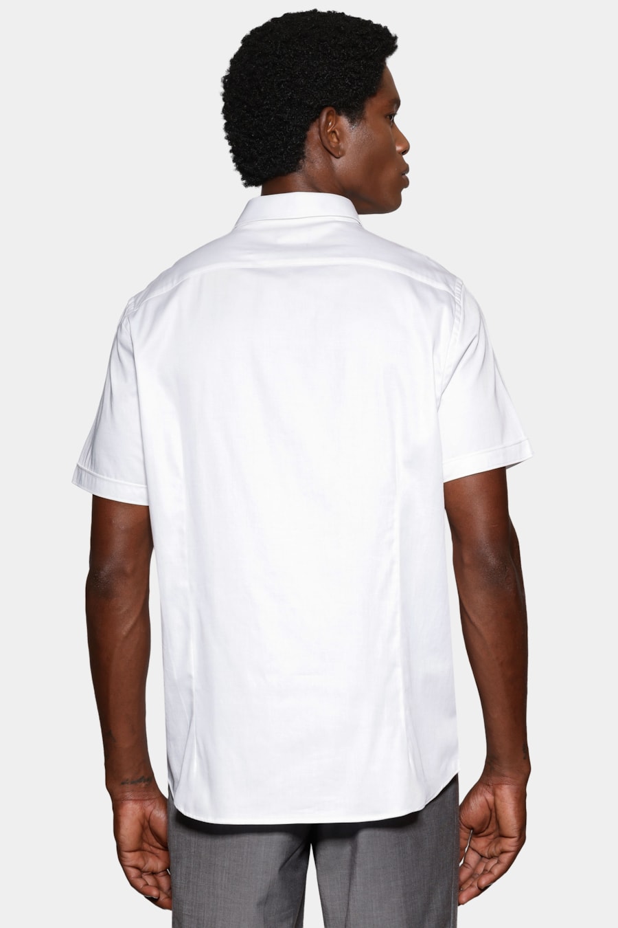 Camisa Manga Curta Slim Cetim St Hudson 2 Branco — foto 4 de 6
