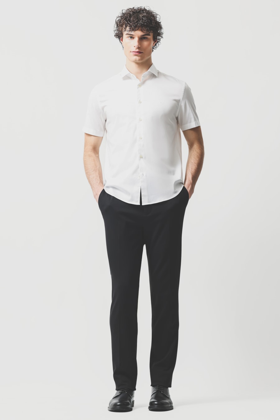 Camisa Manga Curta Slim Cetim St Hudson 2 Branco — foto 2 de 6