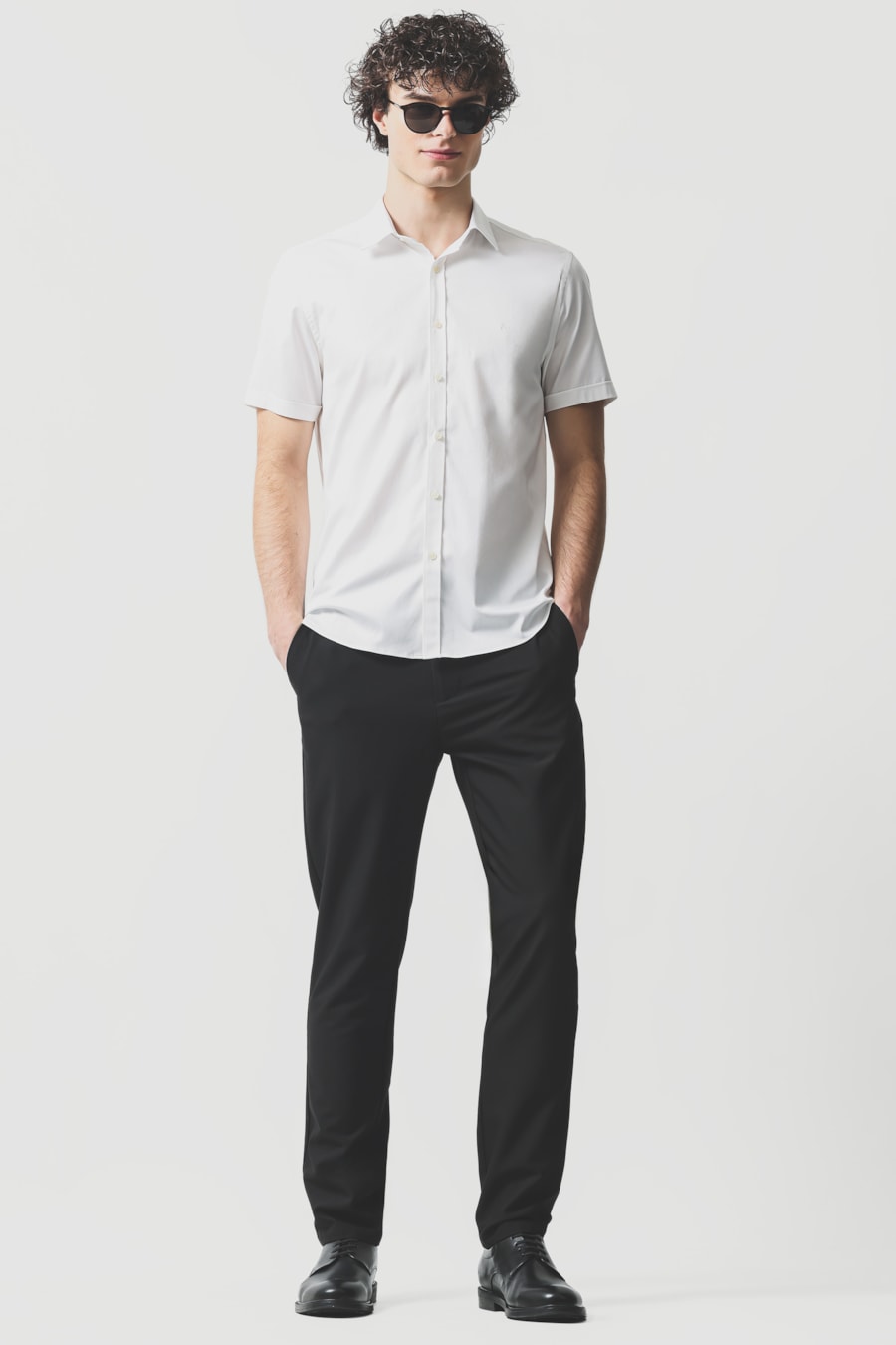Camisa Manga Curta Slim Cetim St Hudson 2 Branco — foto 2 de 6