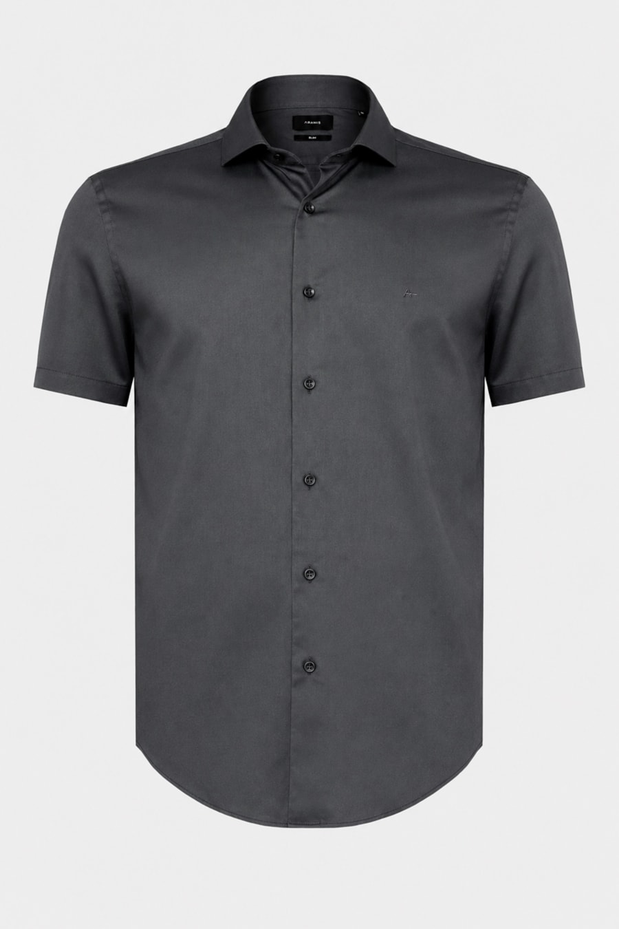Camisa Manga Curta Slim Cetim St Hudson 2 Chumbo — foto 5 de 6