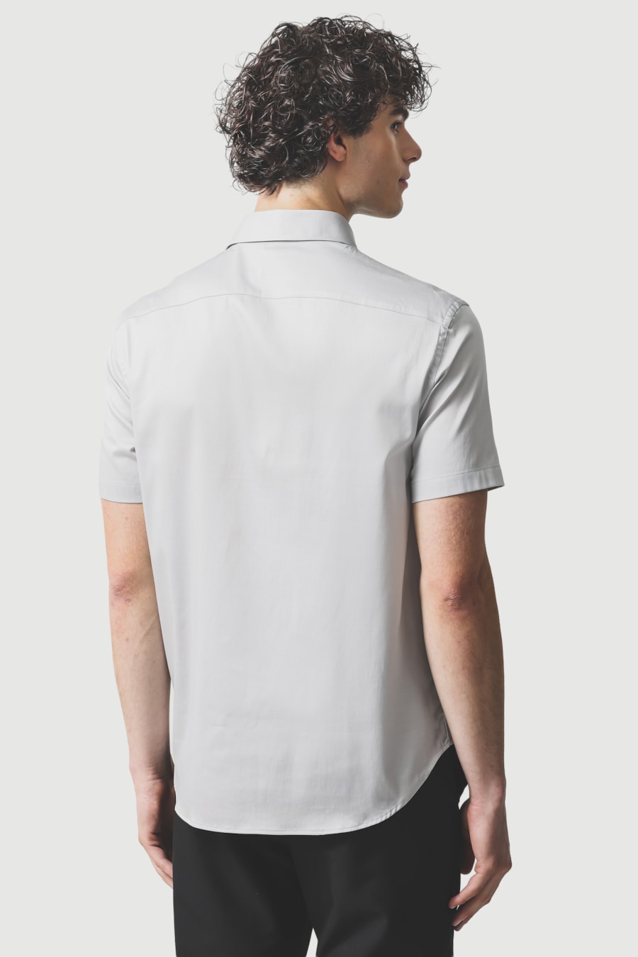 Camisa Manga Curta Slim Cetim St Hudson 2 Cinza — foto 4 de 5