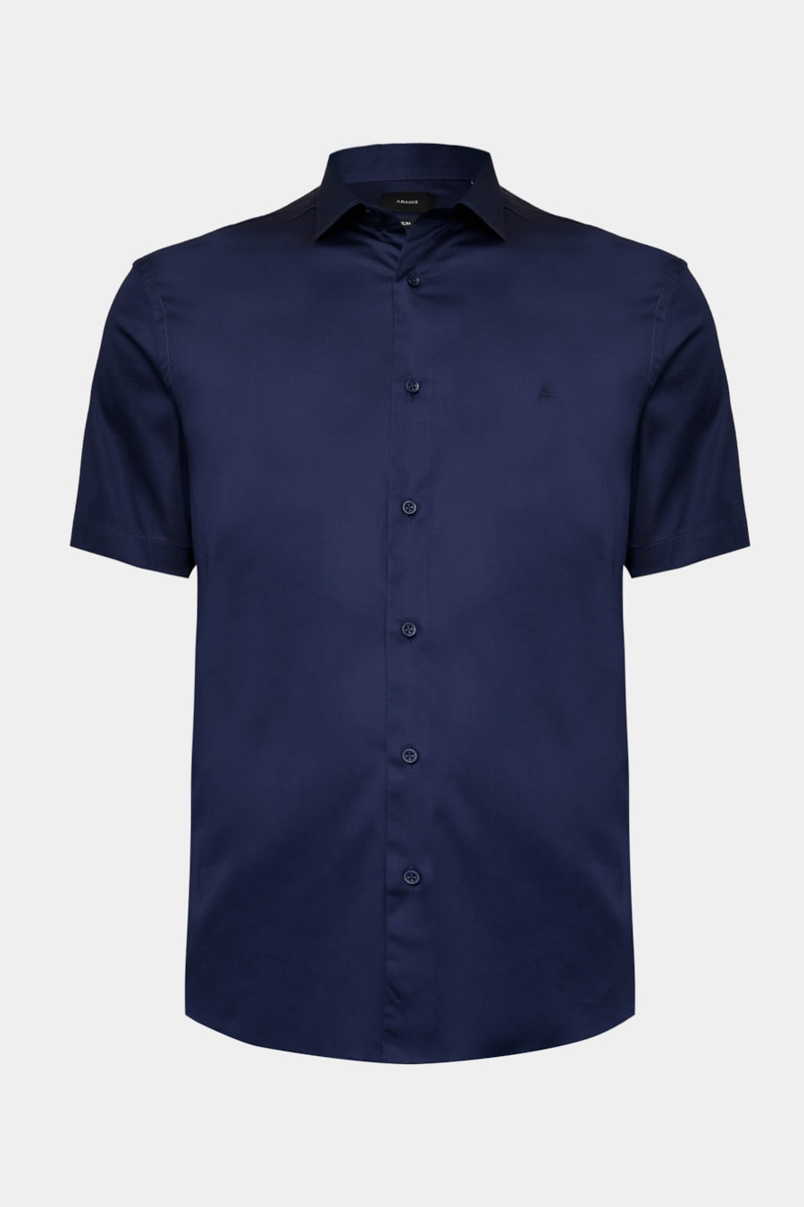 Camisa Manga Curta Slim Cetim St Hudson 2 Marinho — foto 5 de 6