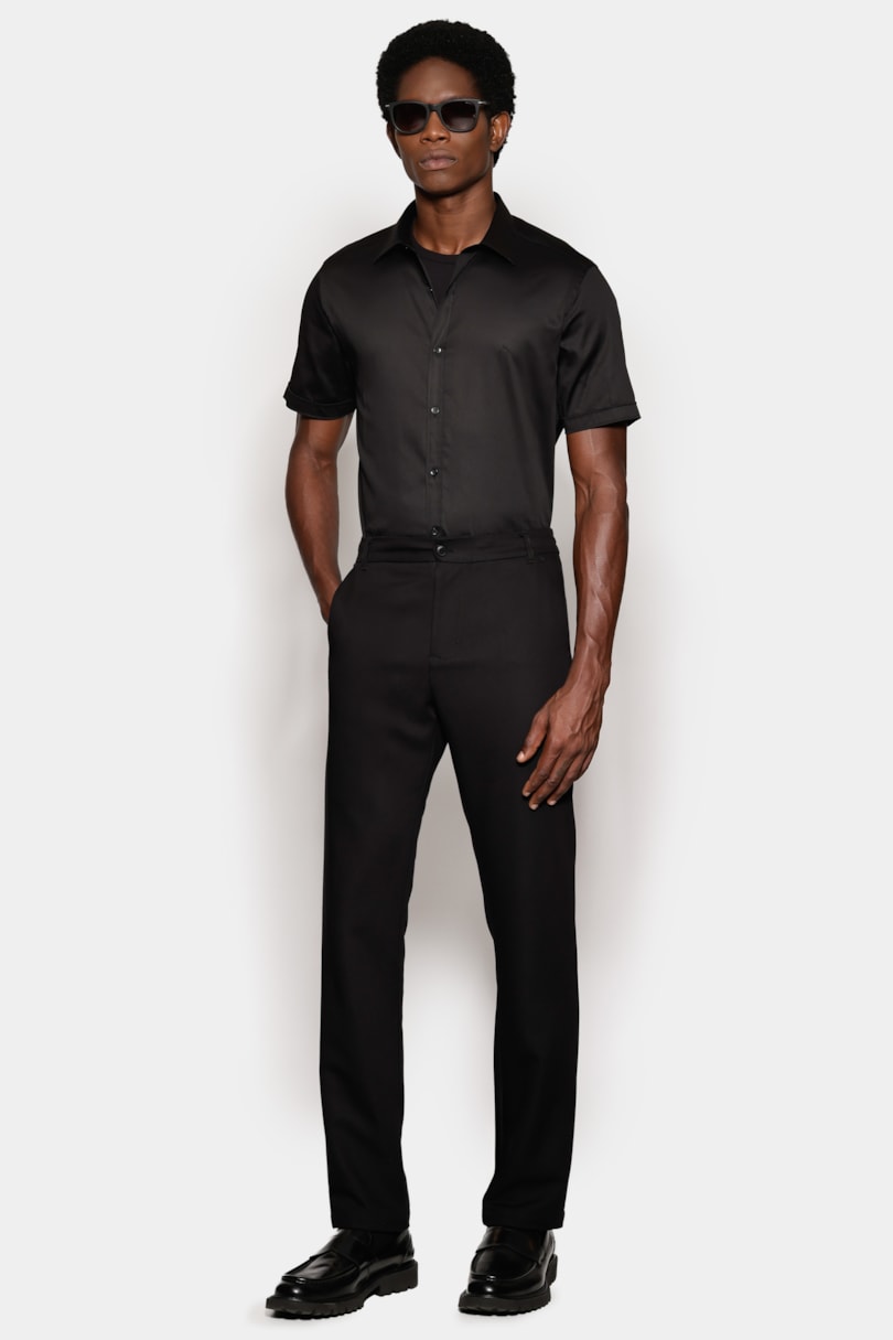 Camisa Manga Curta Slim Cetim St Hudson 2 Preto