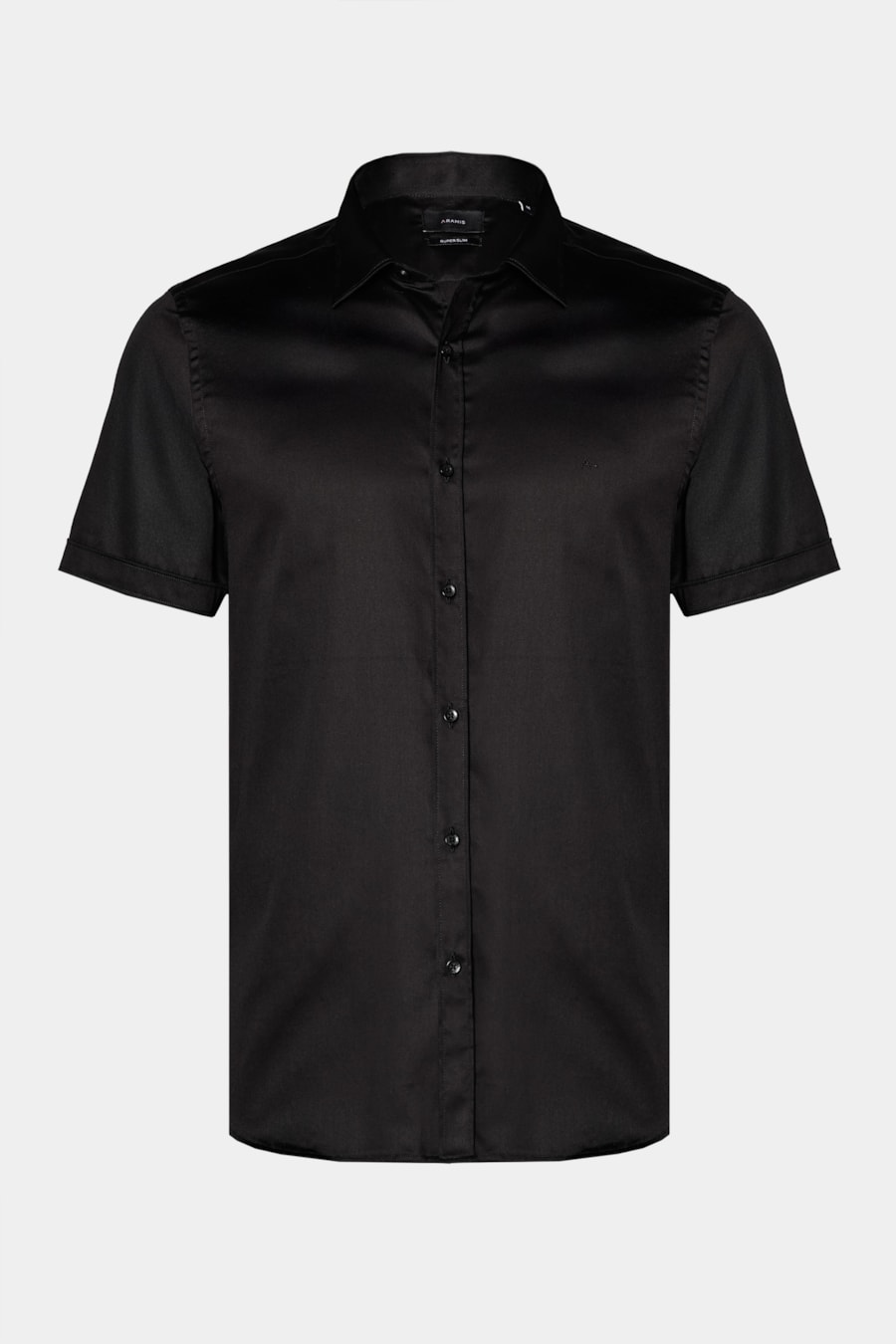 Camisa Manga Curta Slim Cetim St Hudson 2 Preto — foto 5 de 6