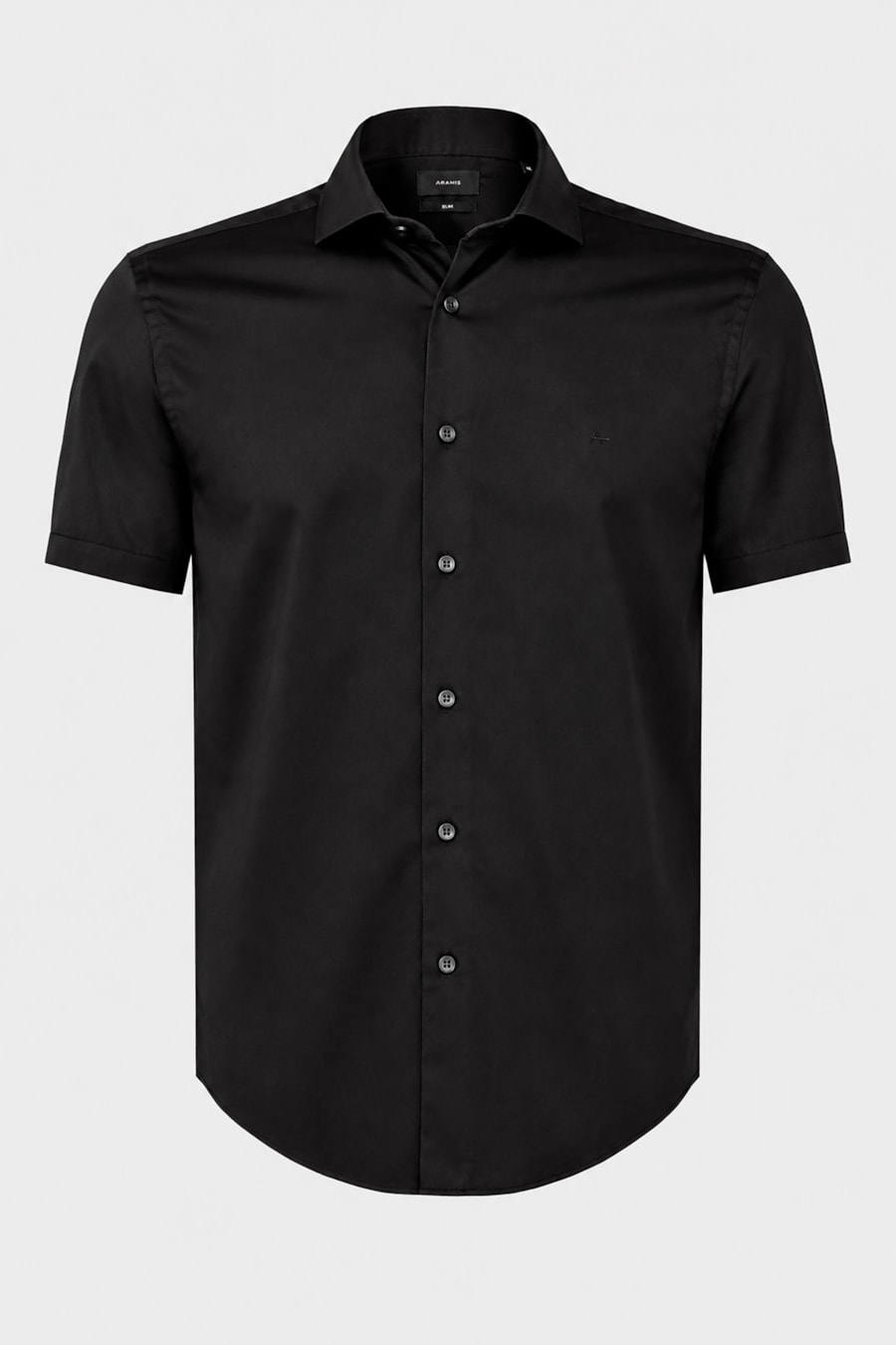 Camisa Manga Curta Slim Cetim St Hudson 2 Preto — foto 5 de 6