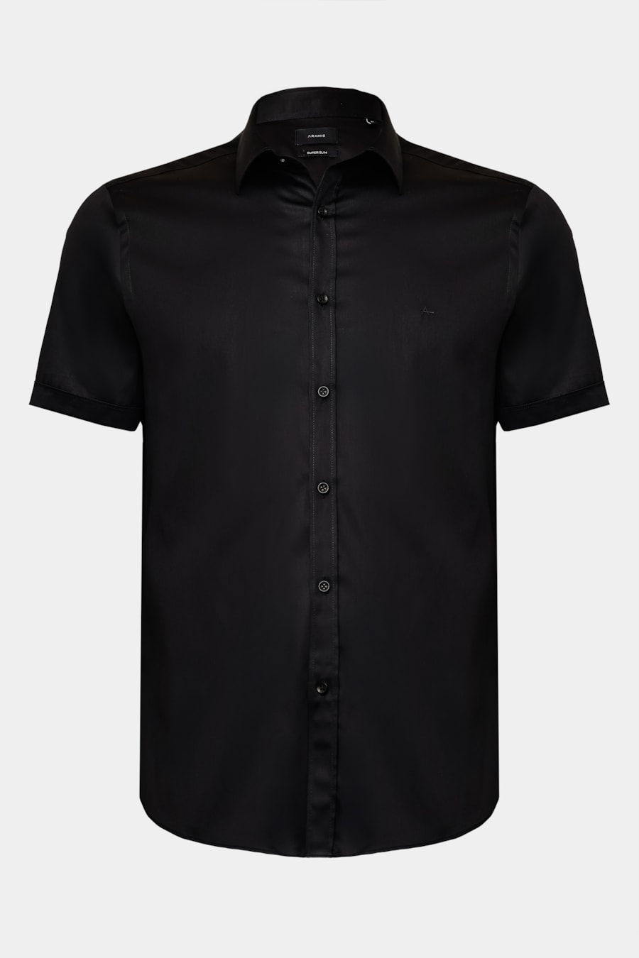 Camisa Manga Curta Slim Cetim St Hudson 2 Preto — foto 5 de 6