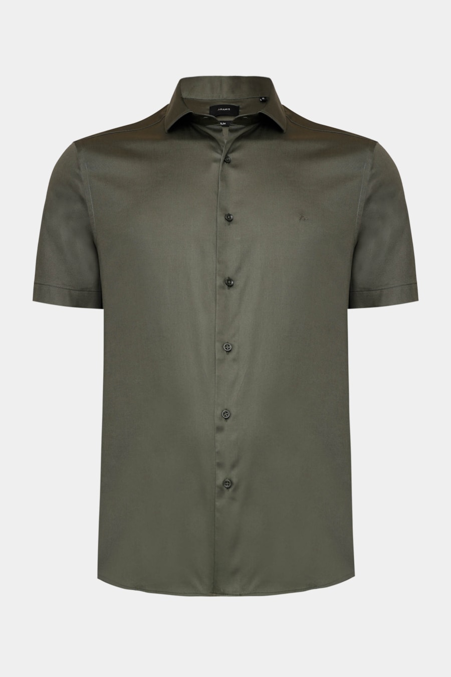 Camisa Manga Curta Slim Cetim St Hudson 2 Verde Folha — foto 5 de 6