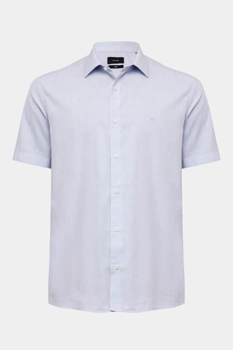Camisa Manga Curta Slim em Algodão Willis Azul Celeste — foto 5 de 6