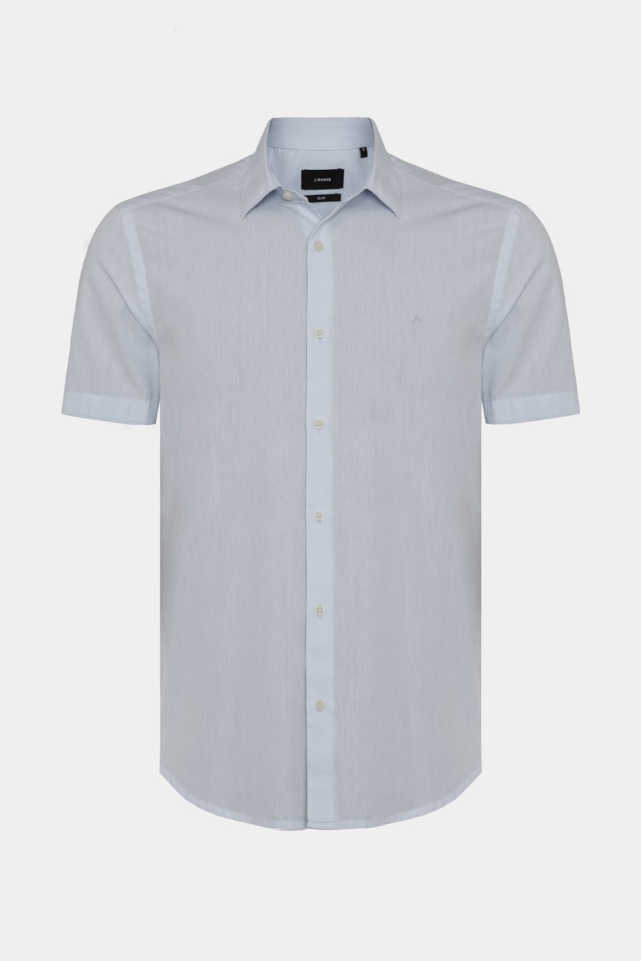 Camisa Manga Curta Slim em Algodao Willis Azul Claro — foto 5 de 6
