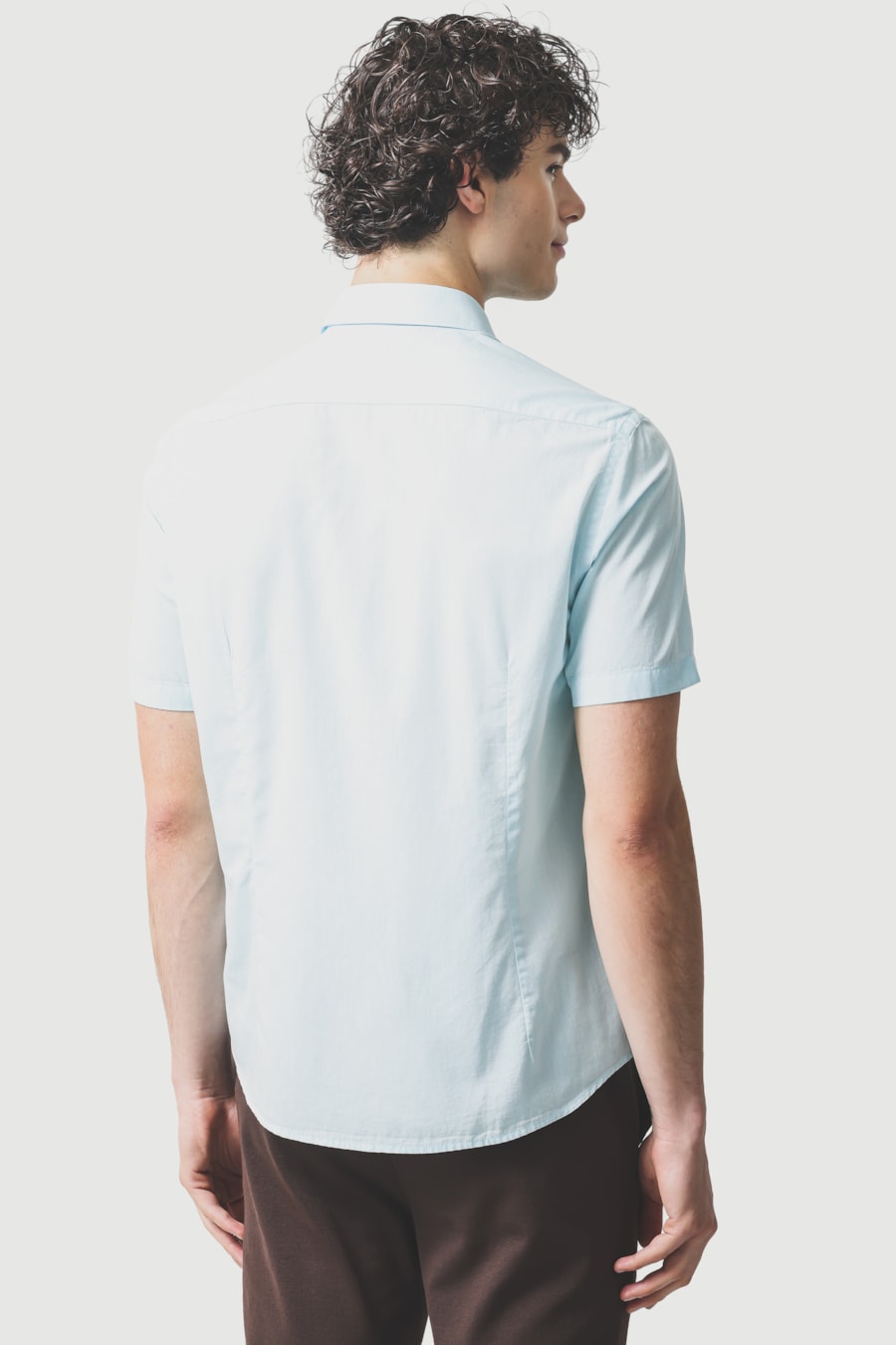Camisa Manga Curta Slim em Algodão Willis Azul Piscina — foto 4 de 6