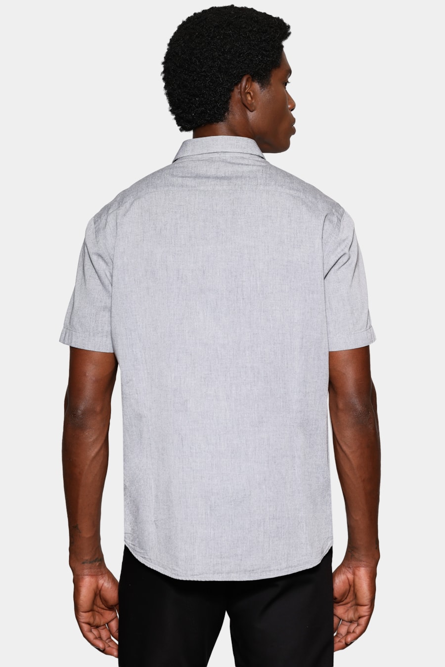 Camisa Manga Curta Slim em Algodao Willis Chumbo — foto 4 de 6