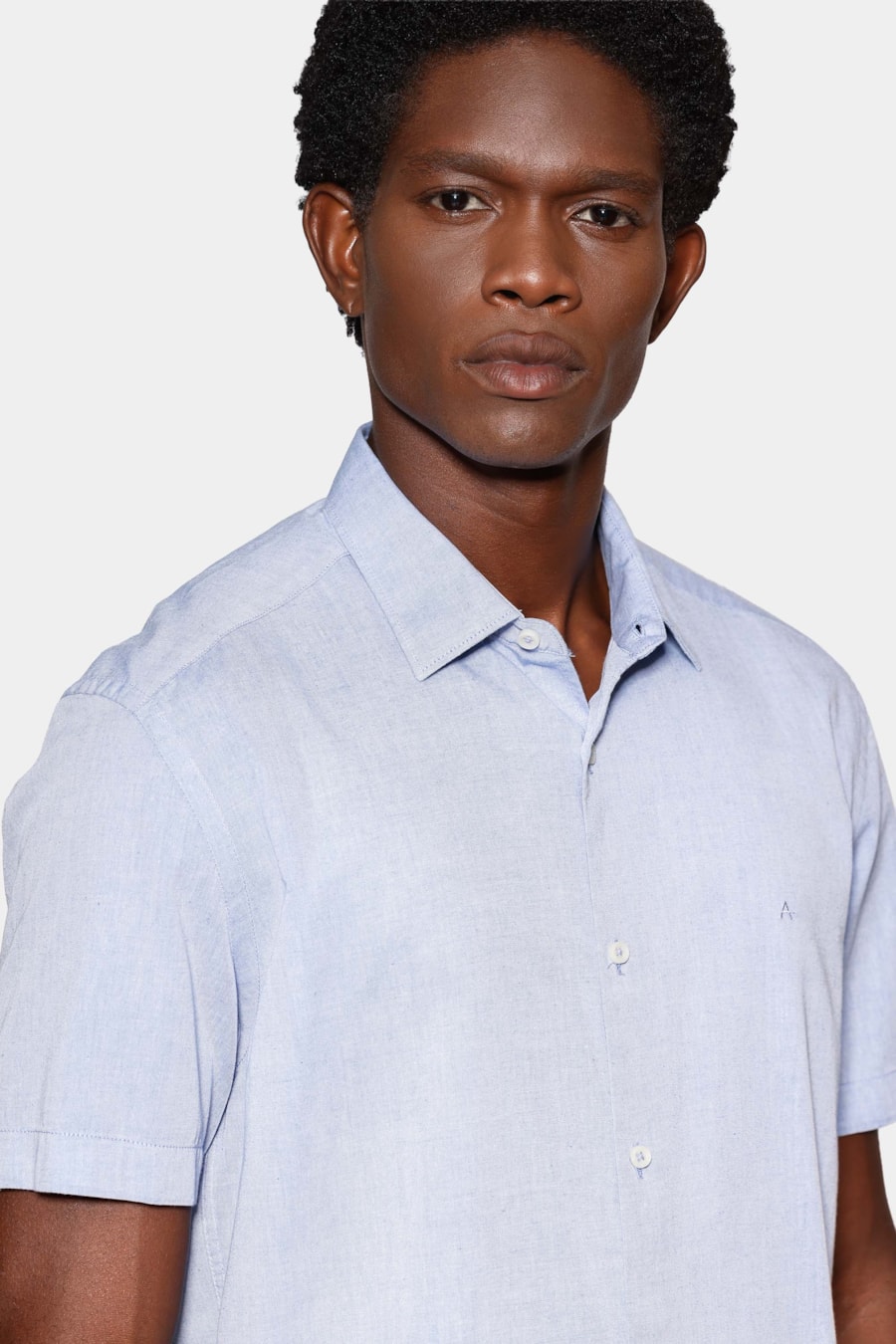 Camisa Manga Curta Slim em Algodao Willis Royal — foto 3 de 6