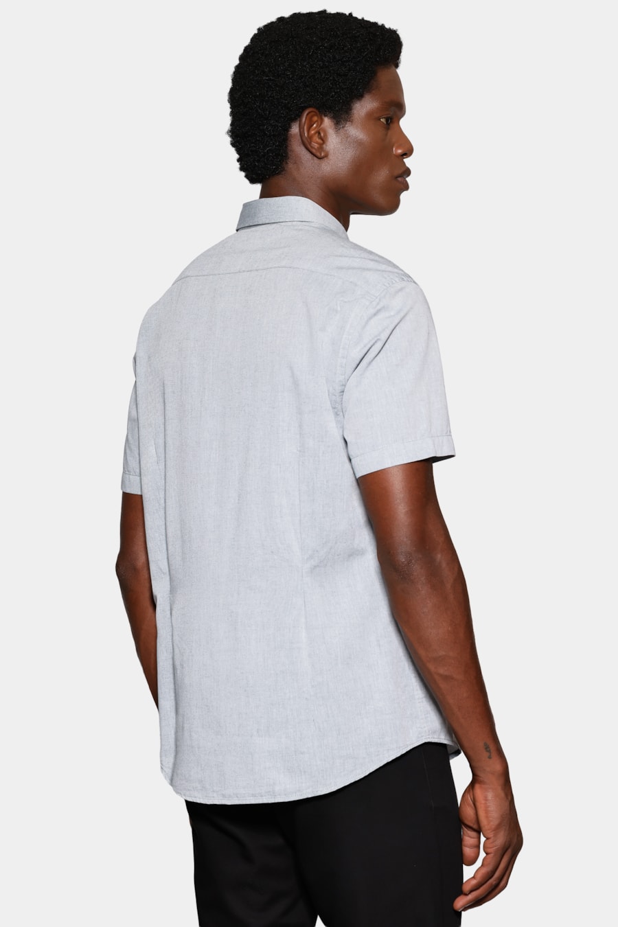 Camisa Manga Curta Slim em Algodao Willis Verde Escuro — foto 4 de 6