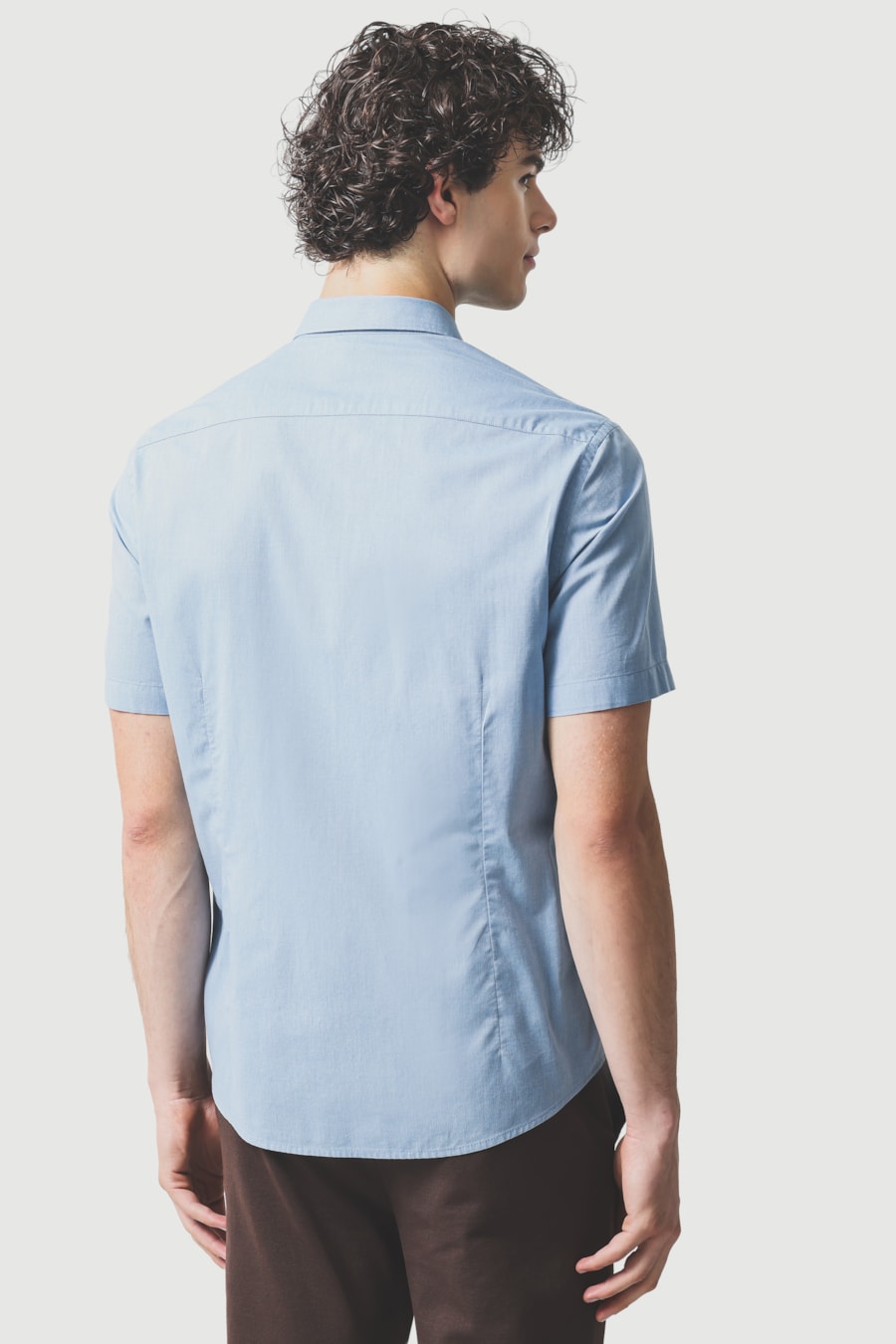 Camisa Manga Curta Slim Fil a Fil Antilia Azul Classico — foto 4 de 6