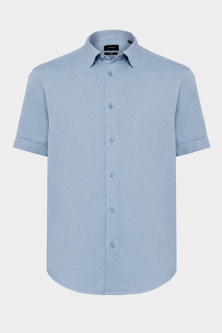 Camisa Manga Curta Slim Fil a Fil Antilia Azul Classico — foto 5 de 6