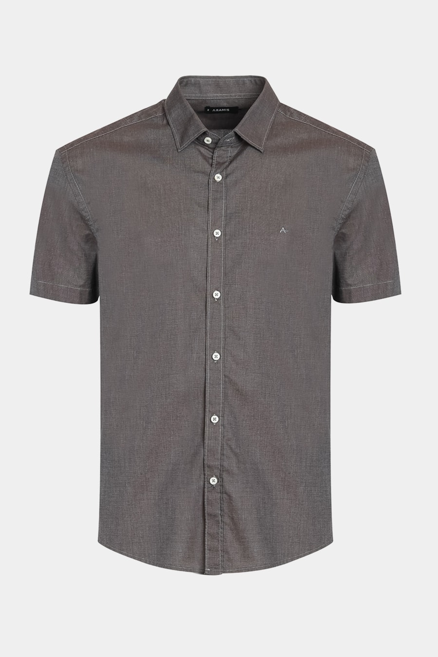 Camisa Manga Curta Slim Fio a Fio Antilia Café