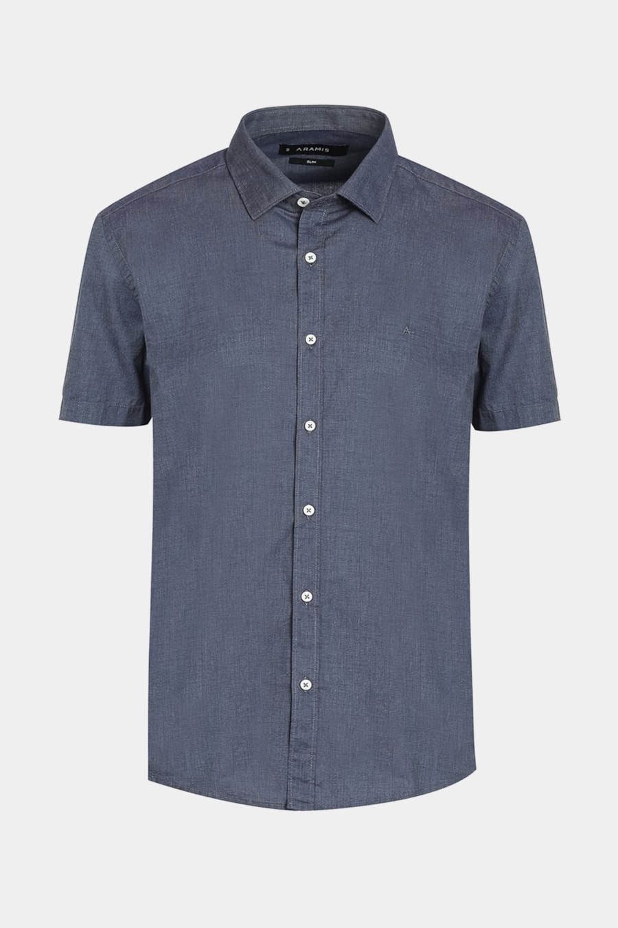 Camisa Manga Curta Slim Fio a Fio Antilia Marinho