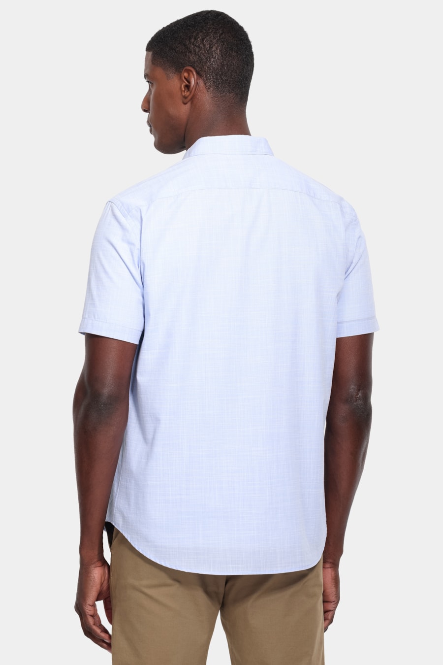 Camisa Manga Curta Slim Flame Bay Azul Claro — foto 4 de 6