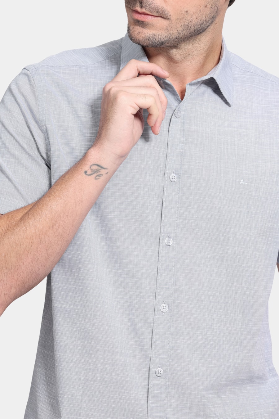 Camisa Manga Curta Slim Flame Bay Verde — foto 3 de 6