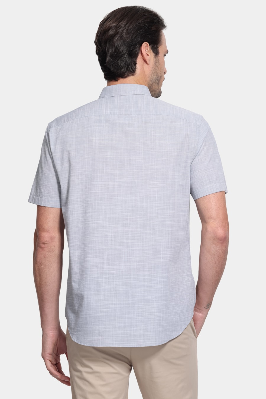 Camisa Manga Curta Slim Flame Bay Verde — foto 4 de 6