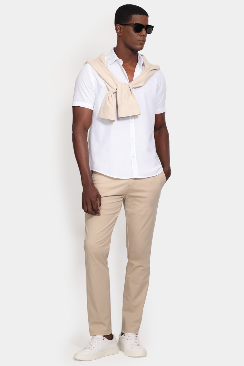 Camisa Manga Curta Slim Flame Soft Branco