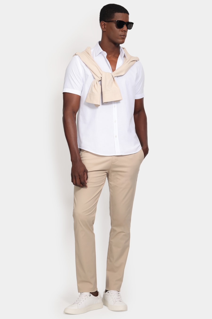 Camisa Manga Curta Slim Flame Soft Branco — foto 2 de 7