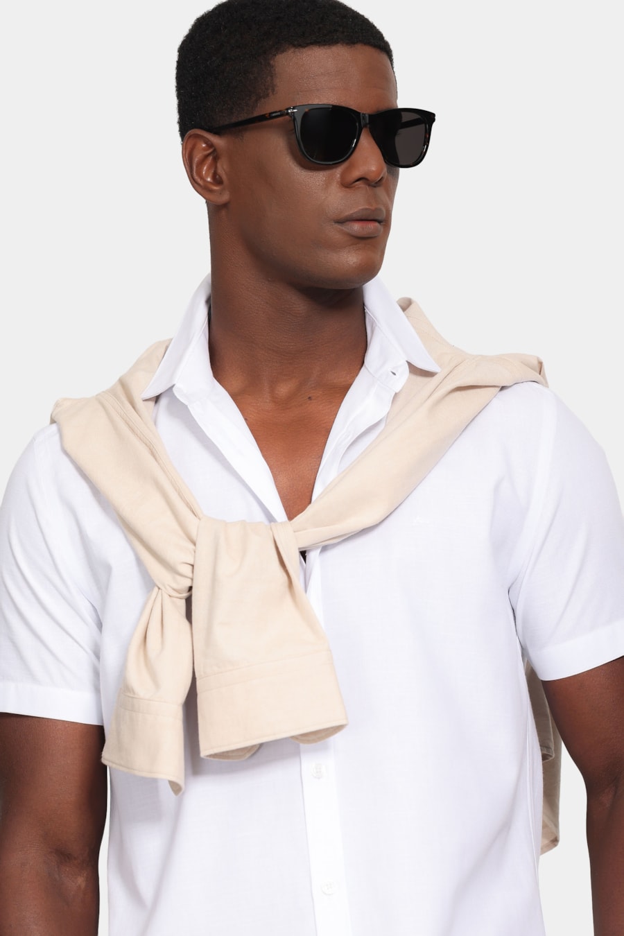 Camisa Manga Curta Slim Flame Soft Branco — foto 3 de 7