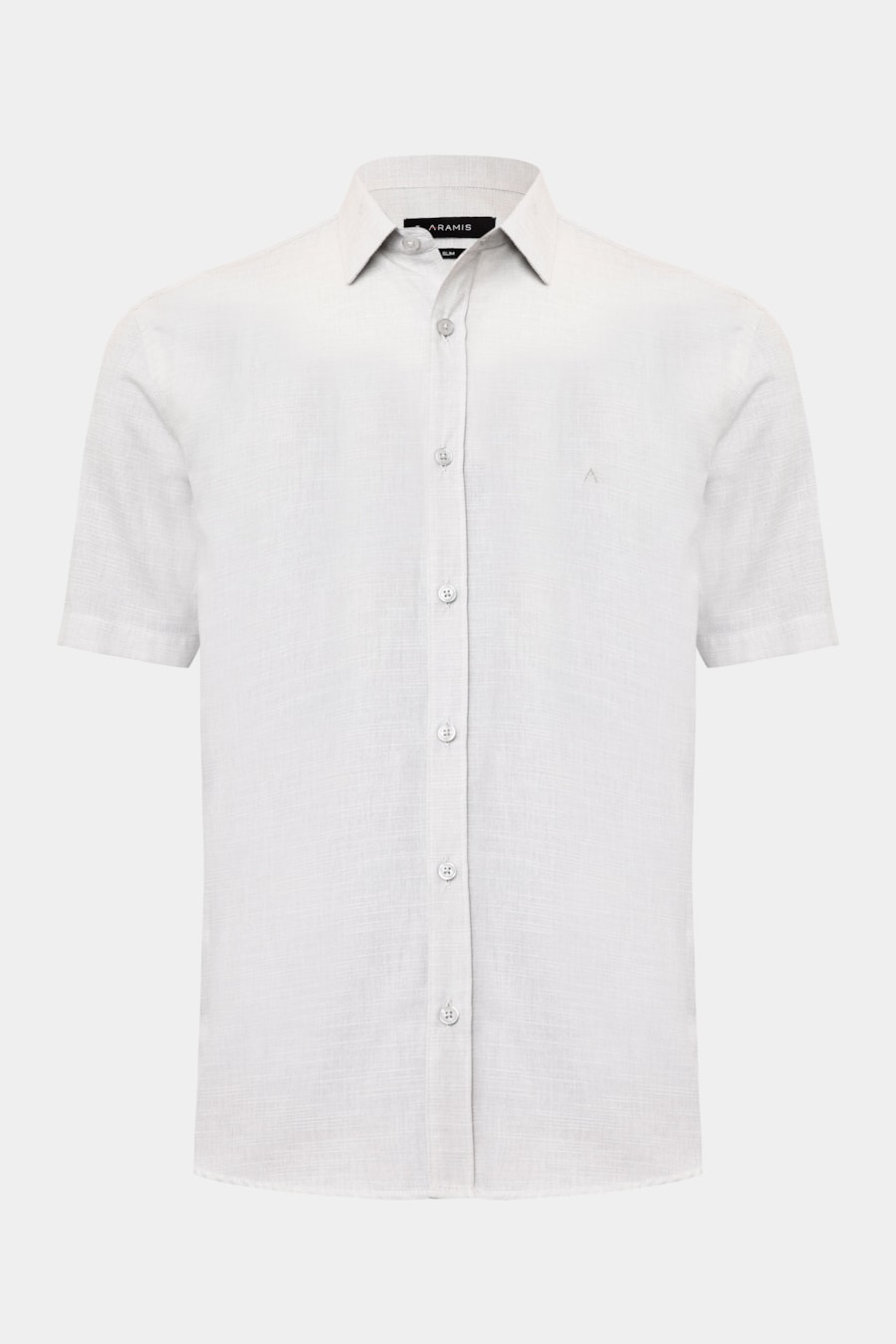 Camisa Manga Curta Slim Flame Soft Cinza — foto 5 de 6