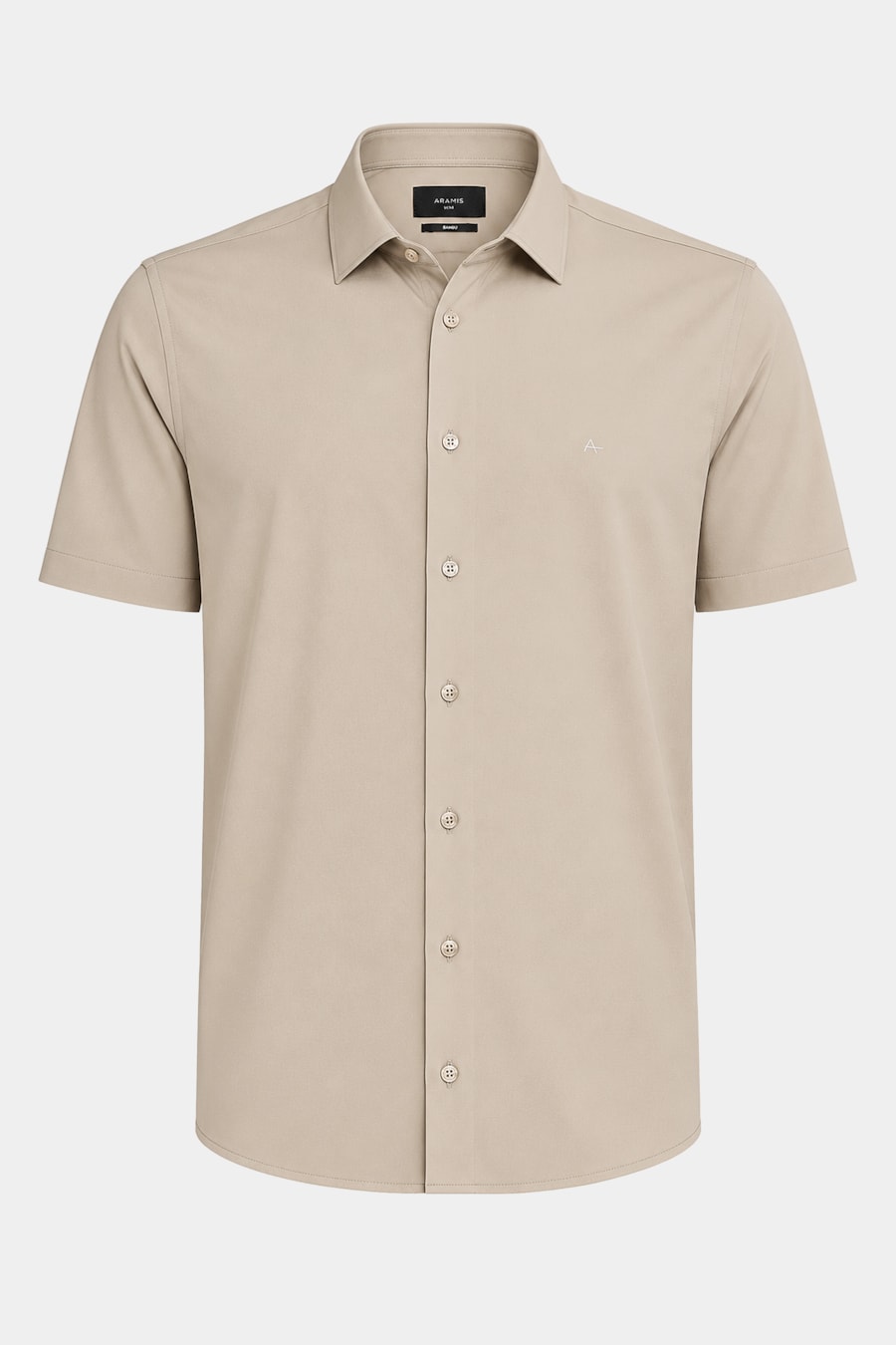 Camisa Manga Curta Slim Fresh Bambu Areia — foto 5 de 6