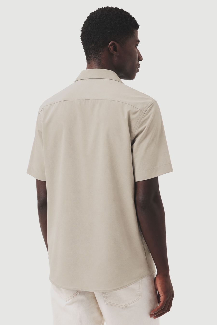 Camisa Manga Curta Slim Fresh Bambu Areia — foto 4 de 6