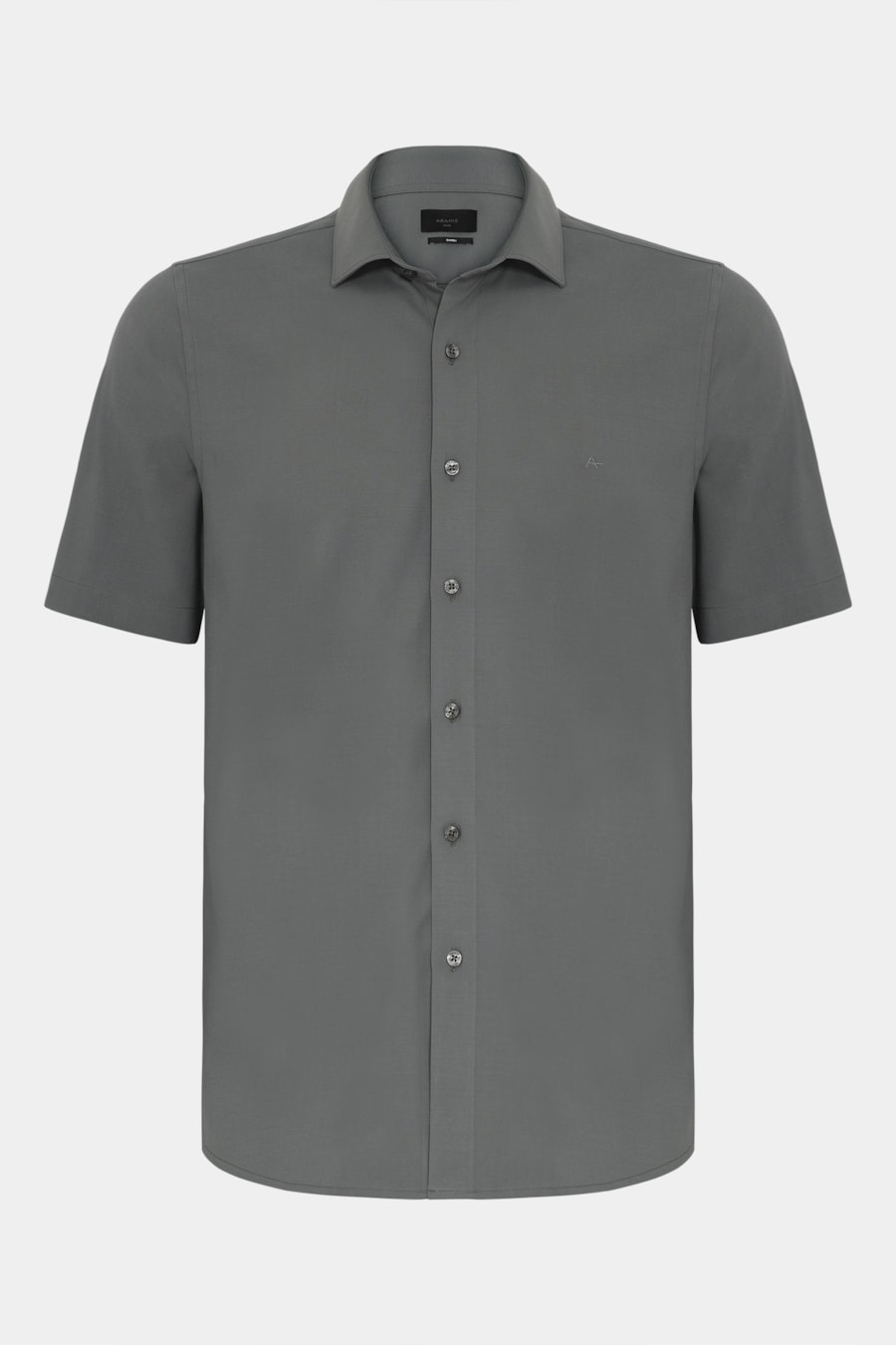 Camisa Manga Curta Slim Fresh Bambu Verde Gris — foto 5 de 6