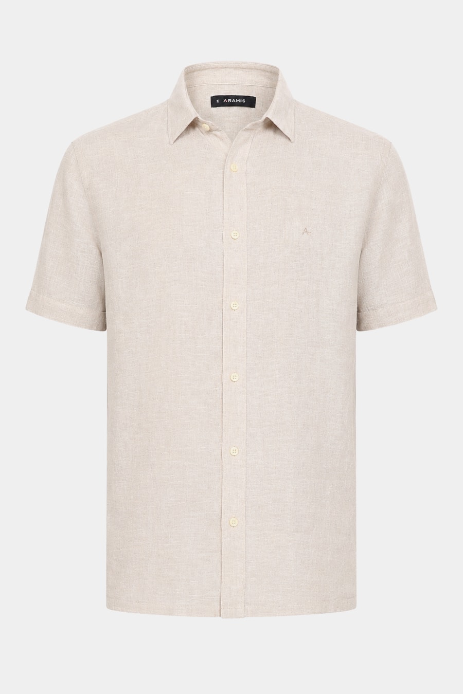 Camisa Manga Curta Slim Linho Malta Natural — foto 5 de 6