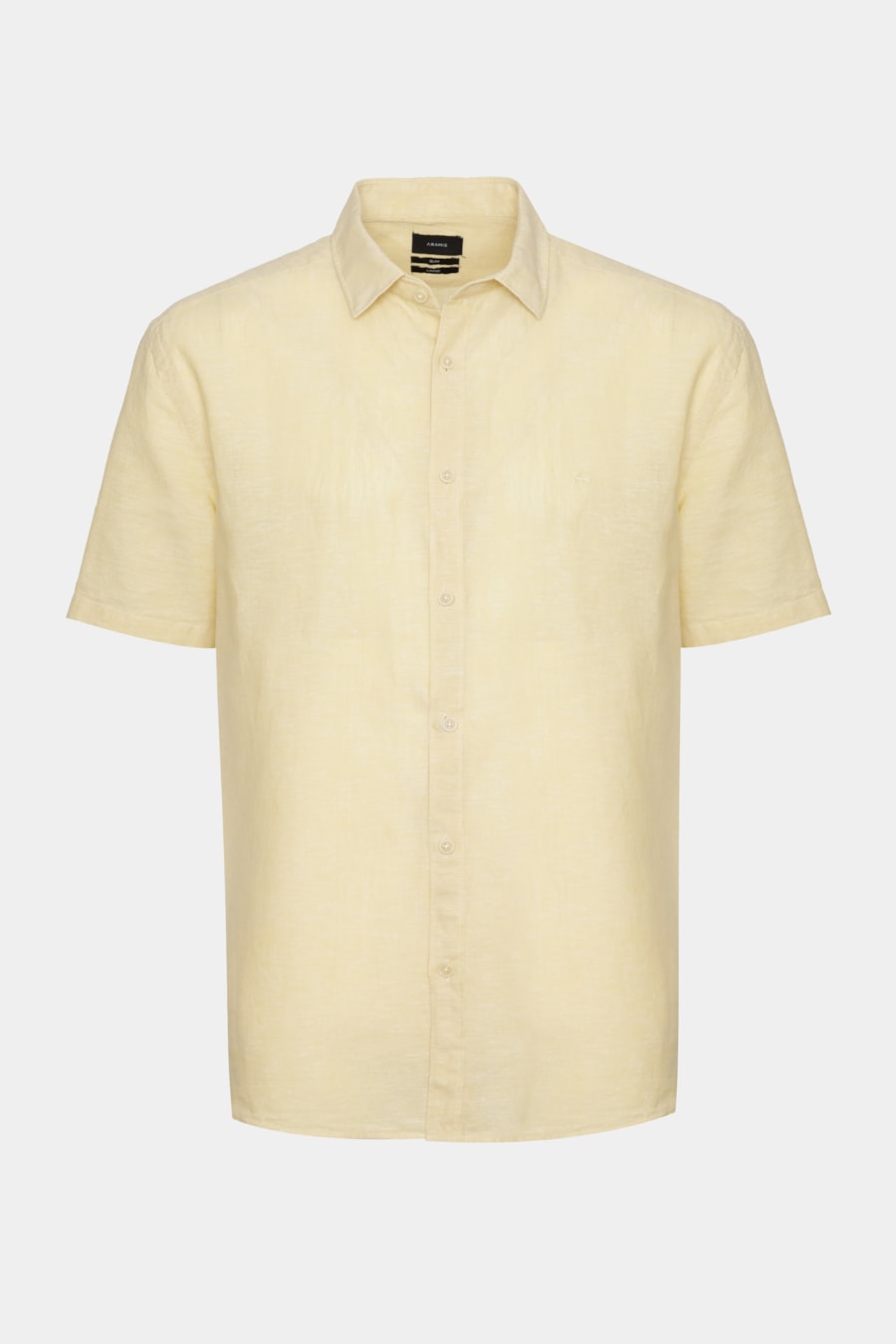 Camisa Manga Curta Slim Linho Surat Amarelo — foto 5 de 6
