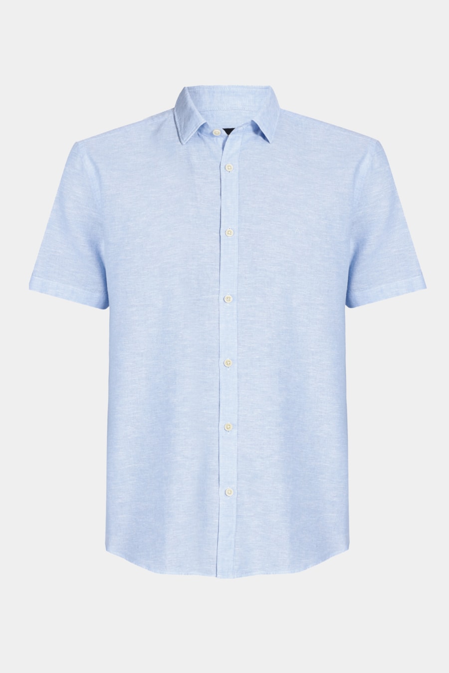 Camisa Manga Curta Slim Linho Surat Azul — foto 5 de 5