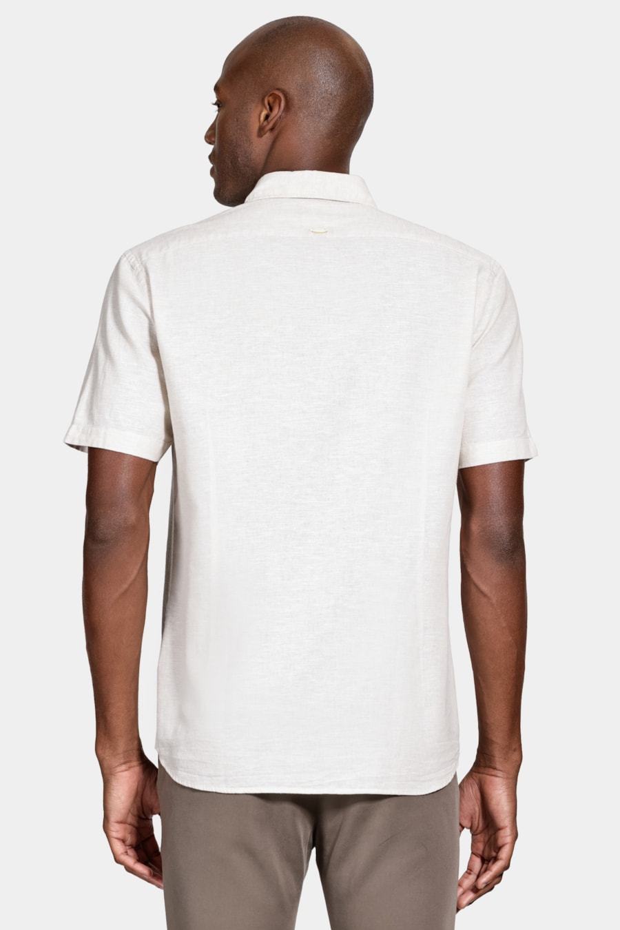Camisa Manga Curta Slim Linho Surat Caqui — foto 4 de 6
