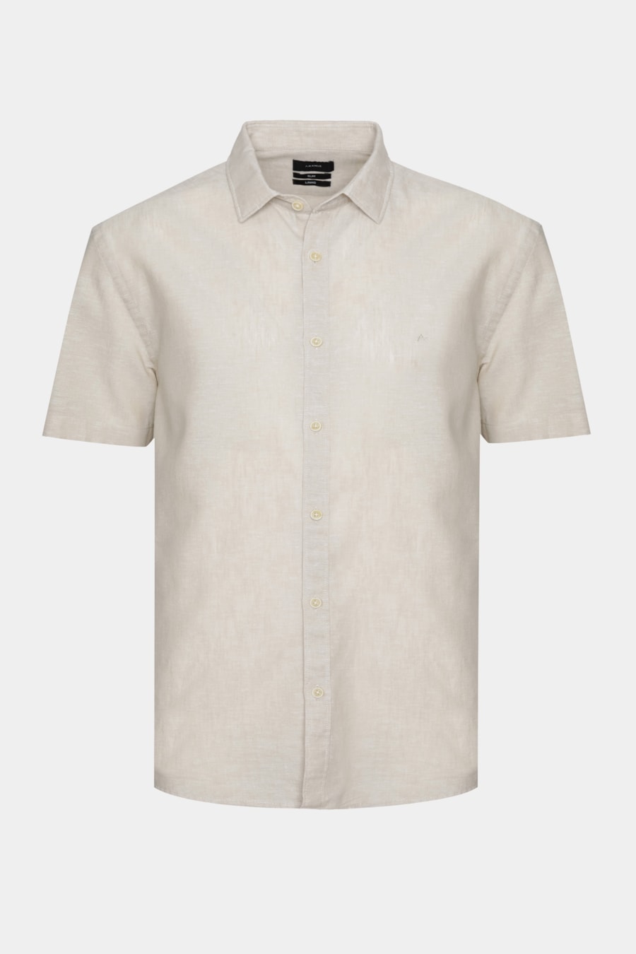 Camisa Manga Curta Slim Linho Surat Caqui — foto 5 de 6