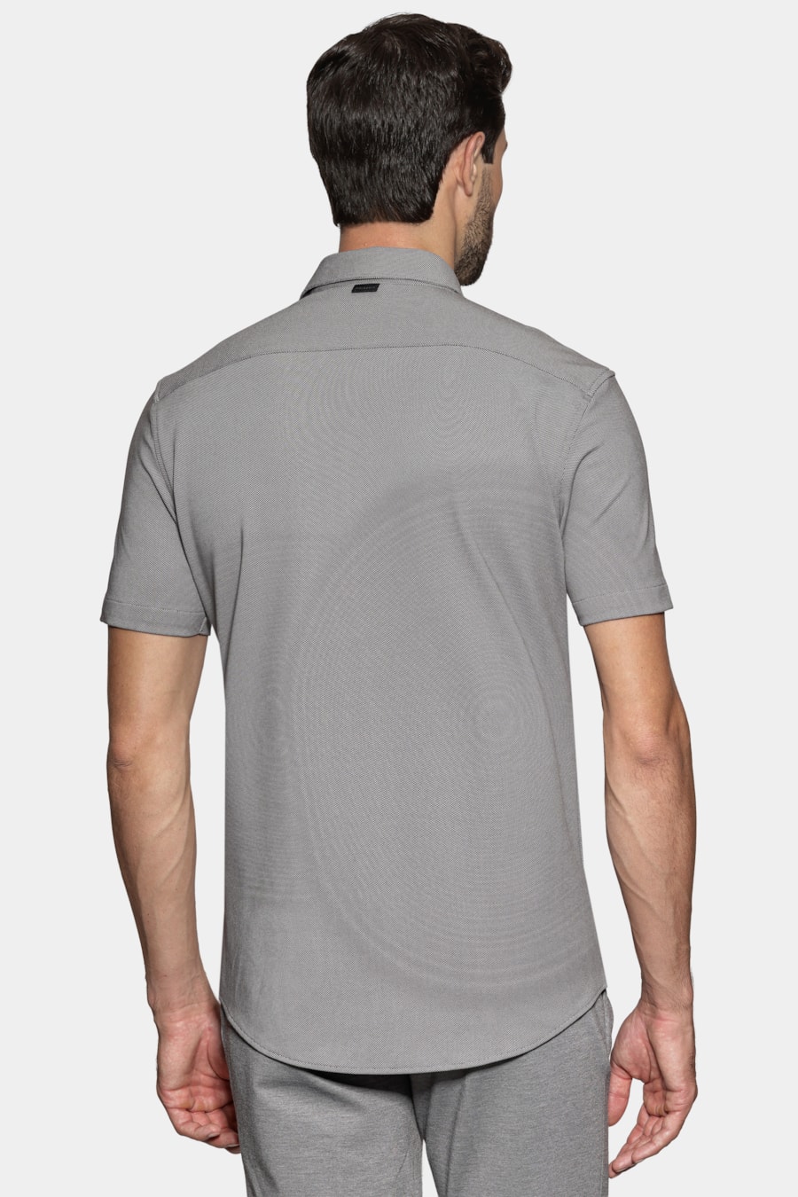 Camisa Manga Curta Slim Malha Mista Italia Aluminio — foto 4 de 6