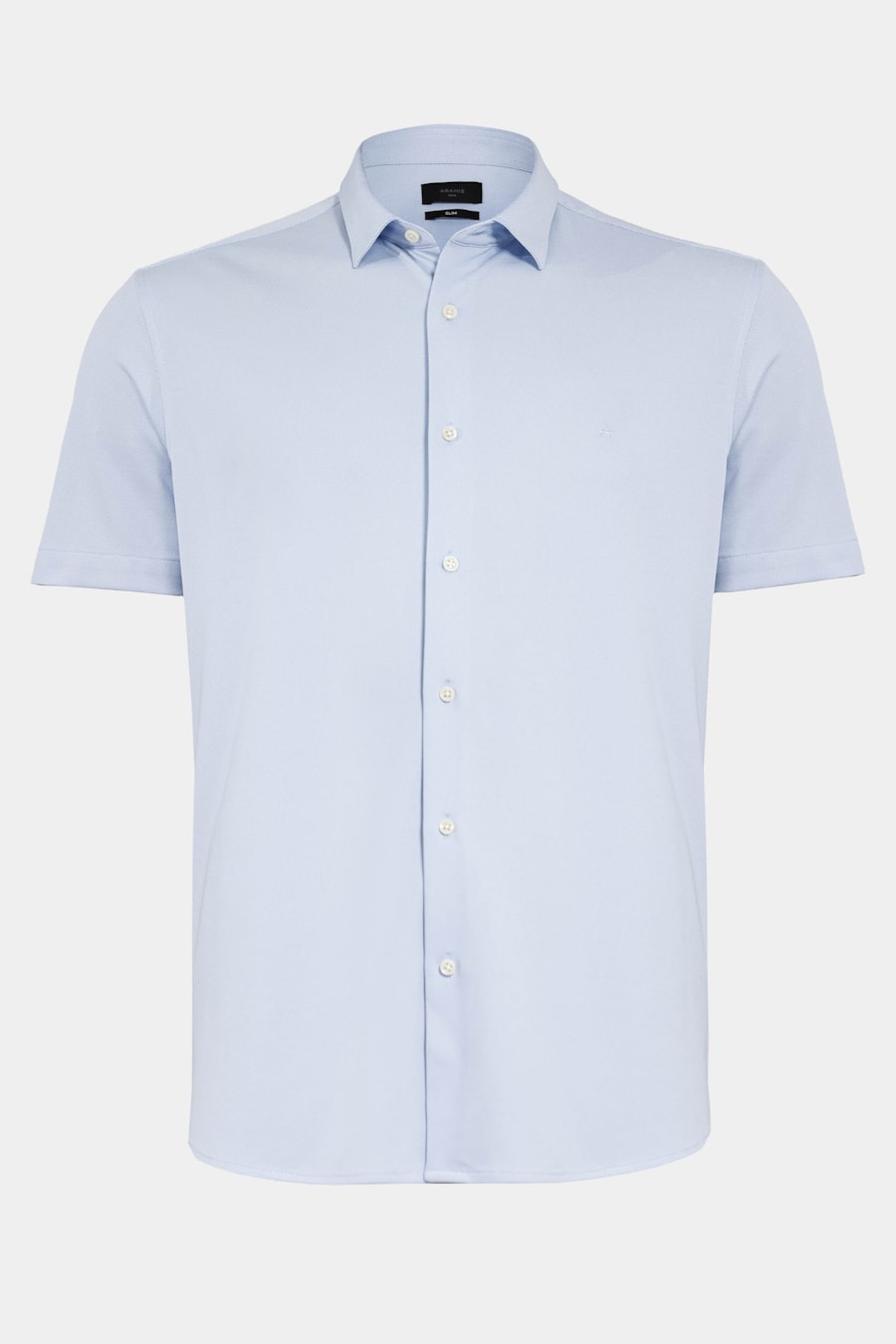 Camisa Manga Curta Slim Malha Mista Italia Azul Claro — foto 5 de 6