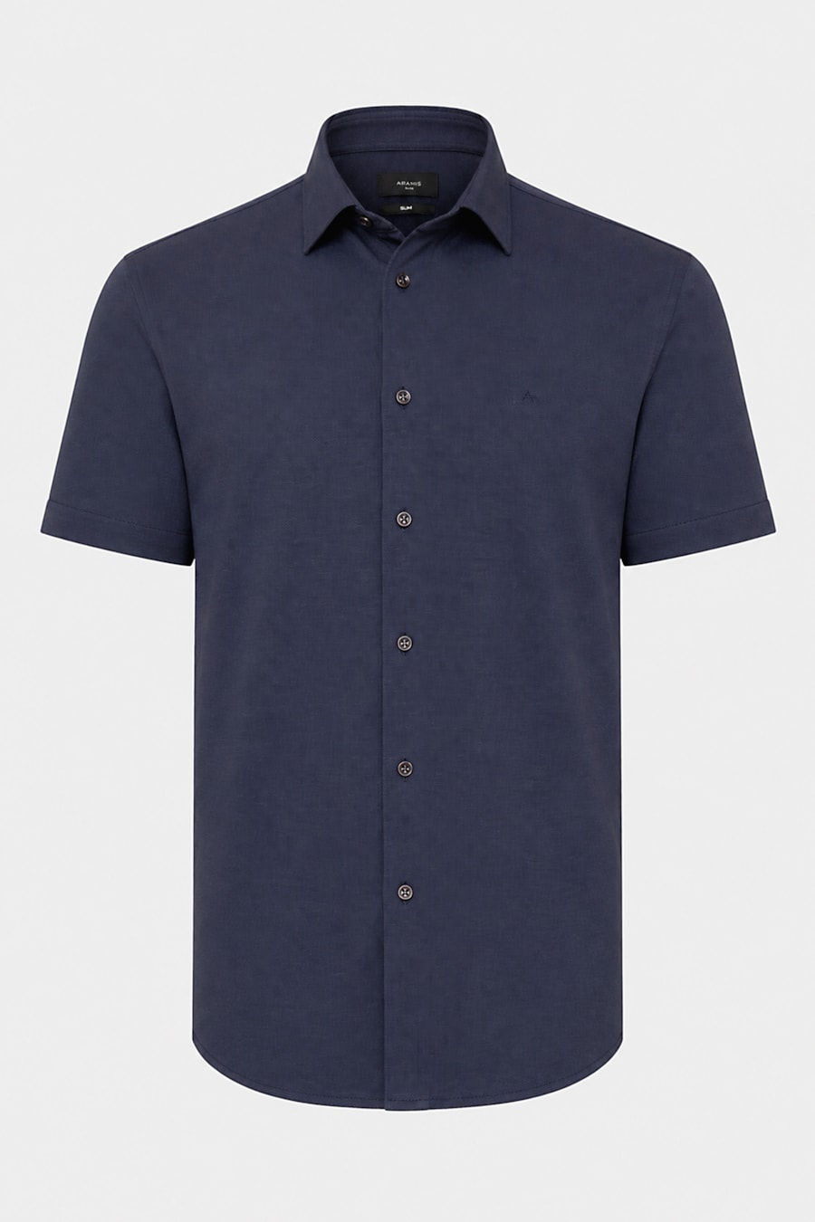 Camisa Manga Curta Slim Malha Mista Italia Marinho — foto 5 de 6