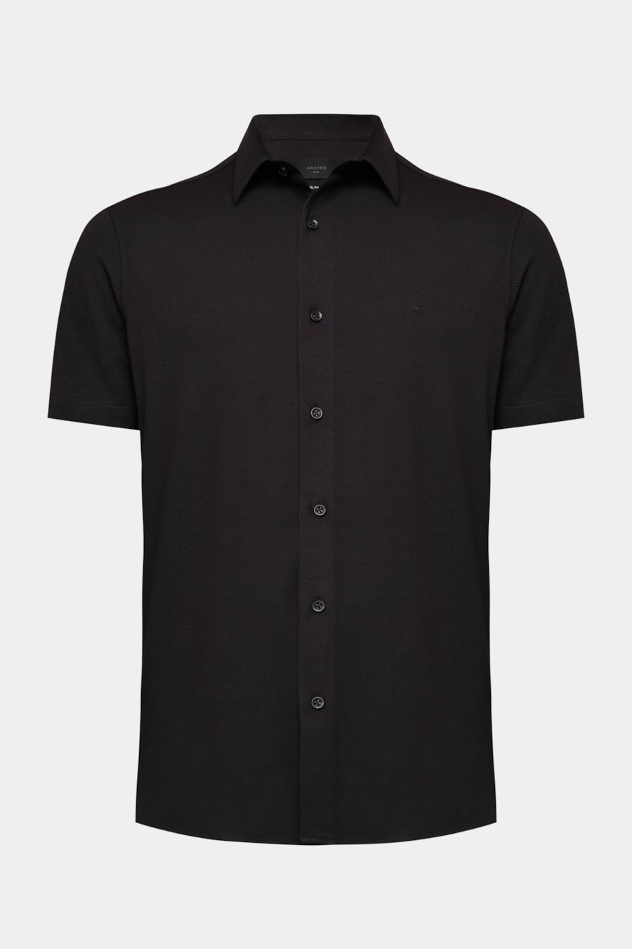Camisa Manga Curta Slim Malha Mista Italia Preto — foto 5 de 6