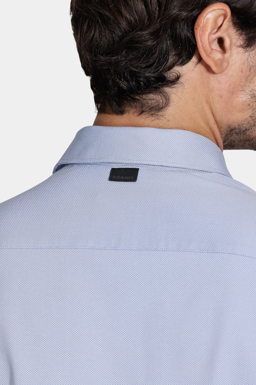 Camisa Manga Curta Slim Malha Mista Italiana Azul — foto 4 de 7