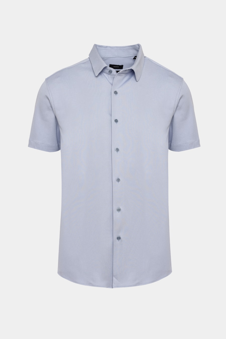 Camisa Manga Curta Slim Malha Mista Italiana Azul — foto 7 de 7