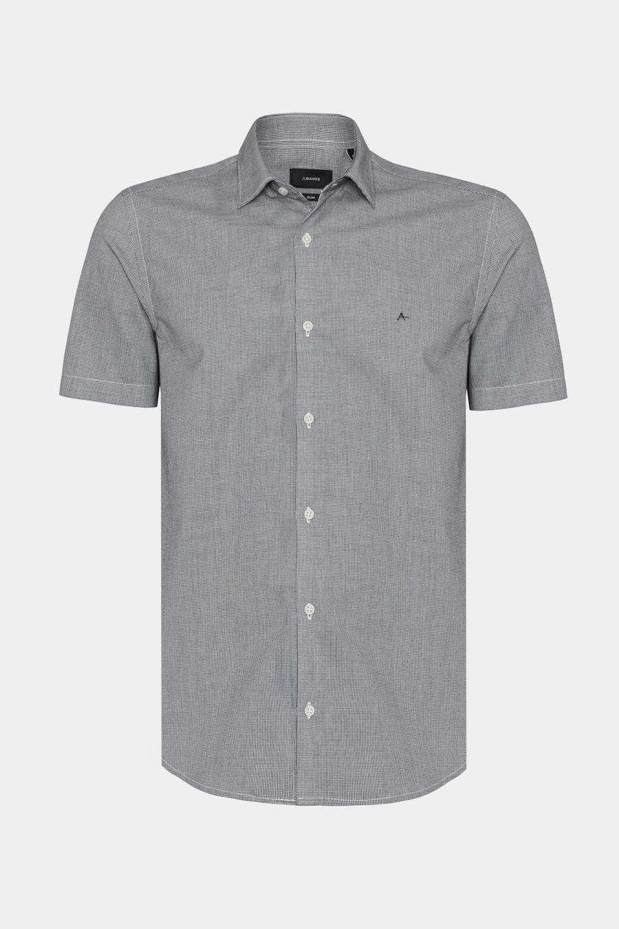 Camisa Manga Curta Slim Micro Xadrez Preto/Branco — foto 5 de 6