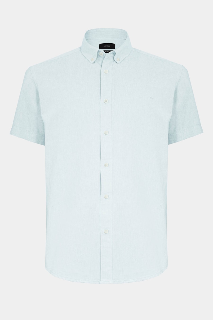 Camisa Manga Curta Slim Oxford Azul Piscina — foto 5 de 6