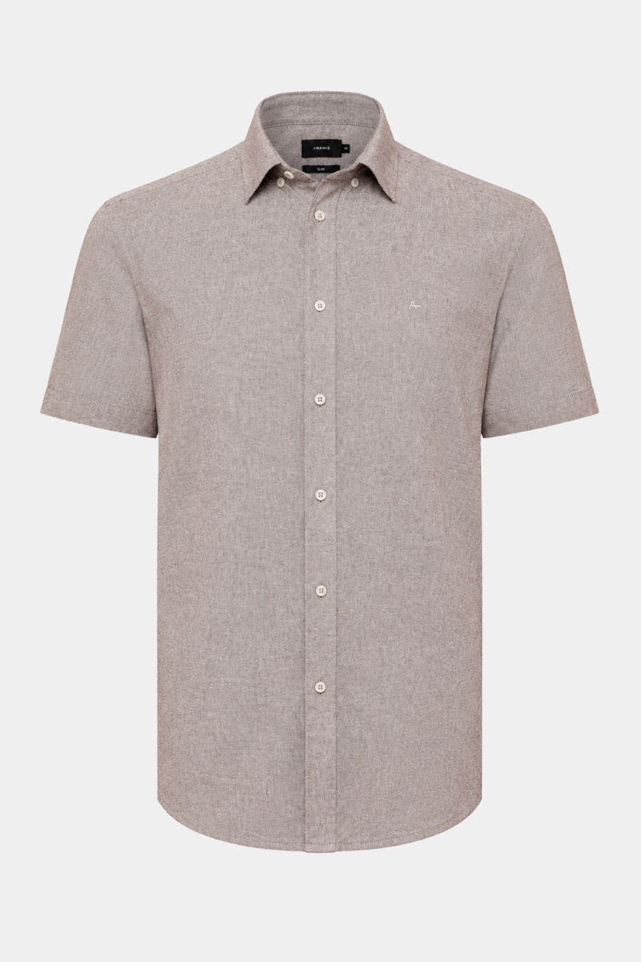 Camisa Manga Curta Slim Oxford Castor — foto 5 de 6